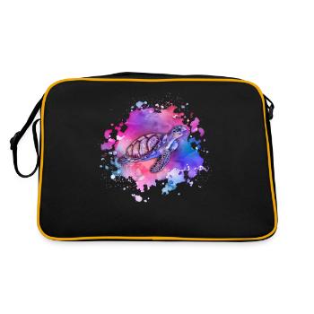 Tortue de mer-jour de la terre jour de l’océan - Sac Retro - noir/or - Dos