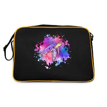 Tortue de mer-jour de la terre jour de l’océan - Sac Retro - noir/or - Dos