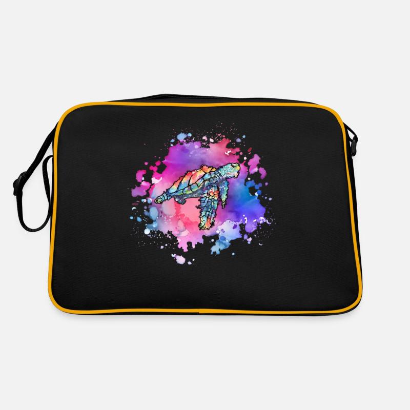 Colorful sea turtle Retro Bag