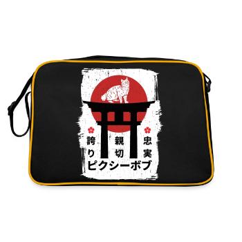 Pixie-bob cat Japan kanji - Retro Bag - black/gold - Back