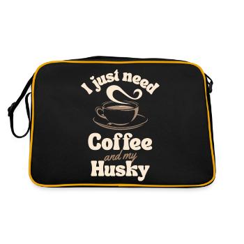 Coffee Husky lover - Retro Bag - black/gold - Back