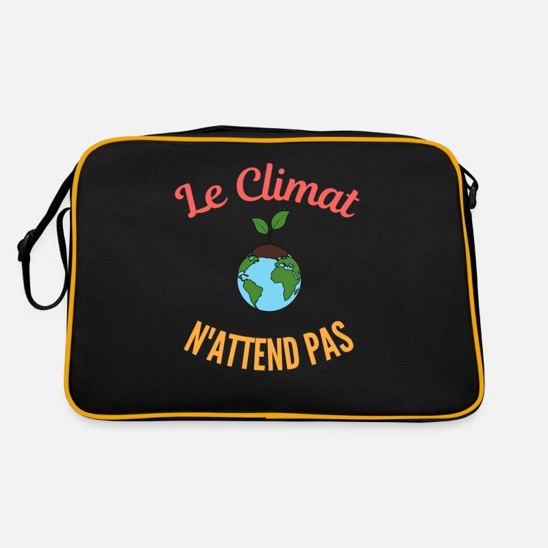 Le climat n'attend pas - Sac Retro - noir/or