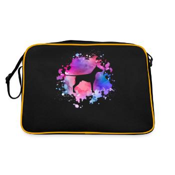 Dobermann-Hundeliebhaber - Retro Tasche - Schwarz/Gold - Hinten