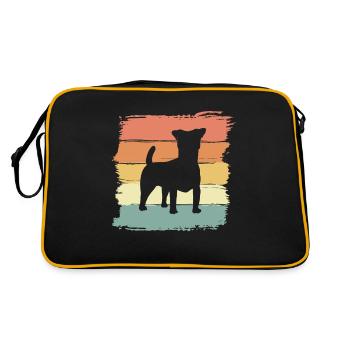 Russel-Terrier Retro - Retro Tasche - Schwarz/Gold - Hinten