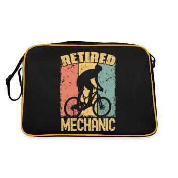 Mécanicien à la retraite à vélo - Sac Retro - noir/or - Dos