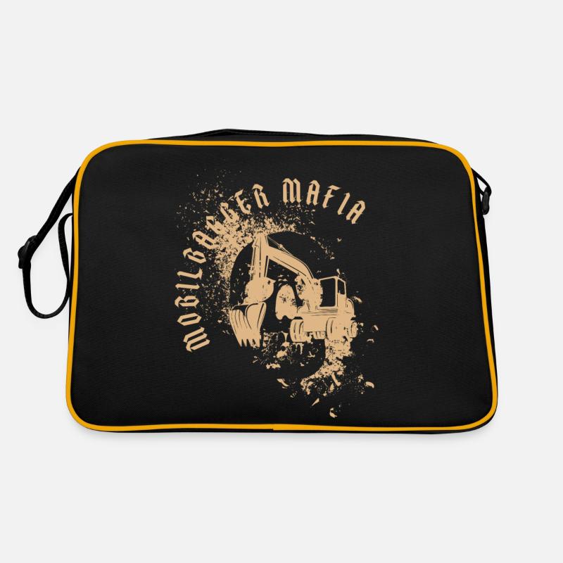 Mobilbagger Mafia Totenkopf - Retro Tasche - Schwarz/Gold