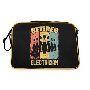 Bowling-Elektriker im Ruhestand - Retro Tasche - Schwarz/Gold - Hinten