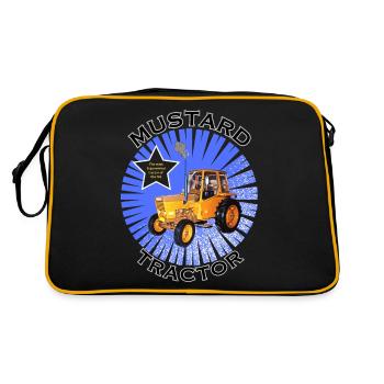 Der Senftraktor - Retro Tasche - Schwarz/Gold - Hinten