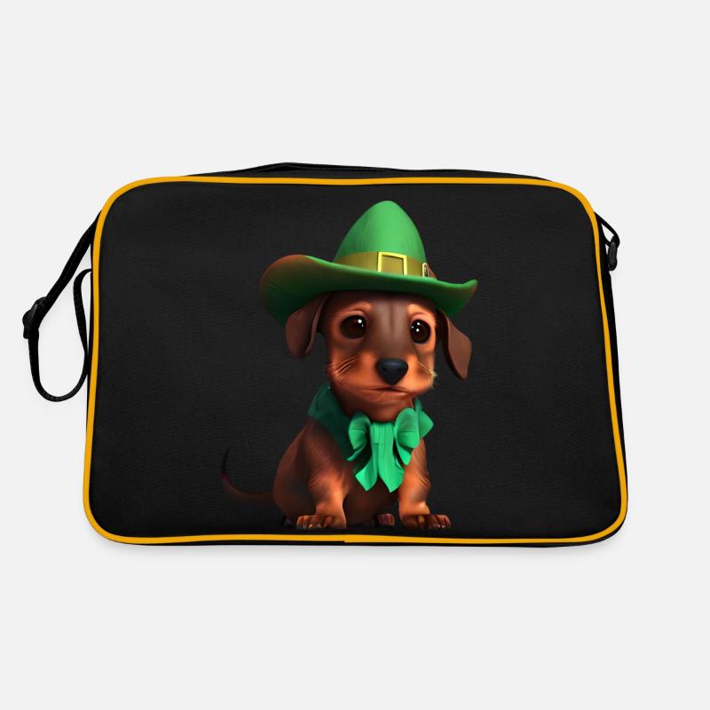 Teckel Chien St Patricks Day Chiens Propriétaire de Chien Sac Retro
