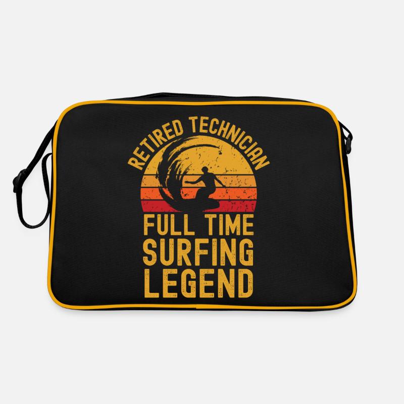 Retired technician surfing legend - Retro Bag - black/gold