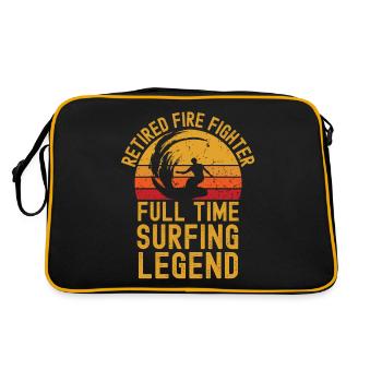 Retired fire fighter surfing legend - Retro Bag - black/gold - Back