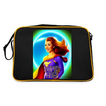 Super Mama! - Retro Tasche - Schwarz/Gold - Hinten
