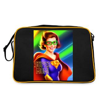 Super Mama! - Retro Tasche - Schwarz/Gold - Hinten
