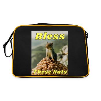 Bless These Nuts - Retro Bag - black/gold - Back