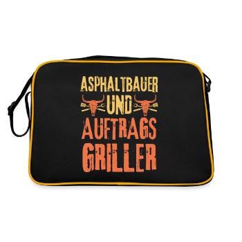 Asphaltbauer und Grillen - Retro Tasche - Schwarz/Gold - Hinten