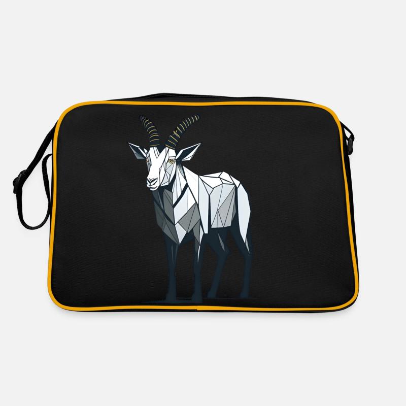 Minimalistische Ziege - Retro Tasche - Schwarz/Gold