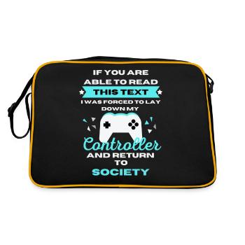 Forcé de retourner dans la société - T-shirt Gamer - Sac Retro - noir/or - Dos