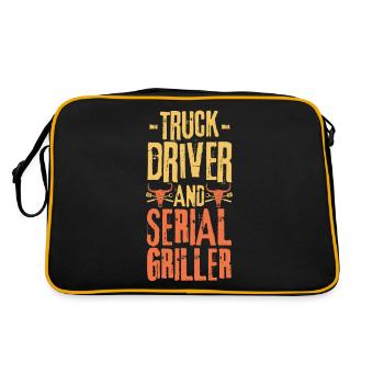 Truck-driver and Serial Griller - Retro Bag - black/gold - Back
