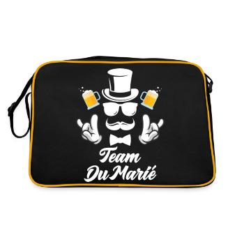 Enterrement de vie de garçon EVG Staff Marié Drôle - Sac Retro - noir/or - Dos