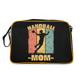 Handball Mama Muttertag Frauenhandball - Retro Tasche - Schwarz/Gold - Hinten