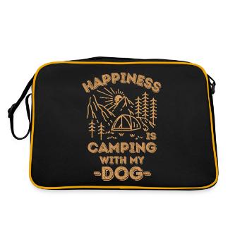 Camping mit Hund - Retro Tasche - Schwarz/Gold - Hinten