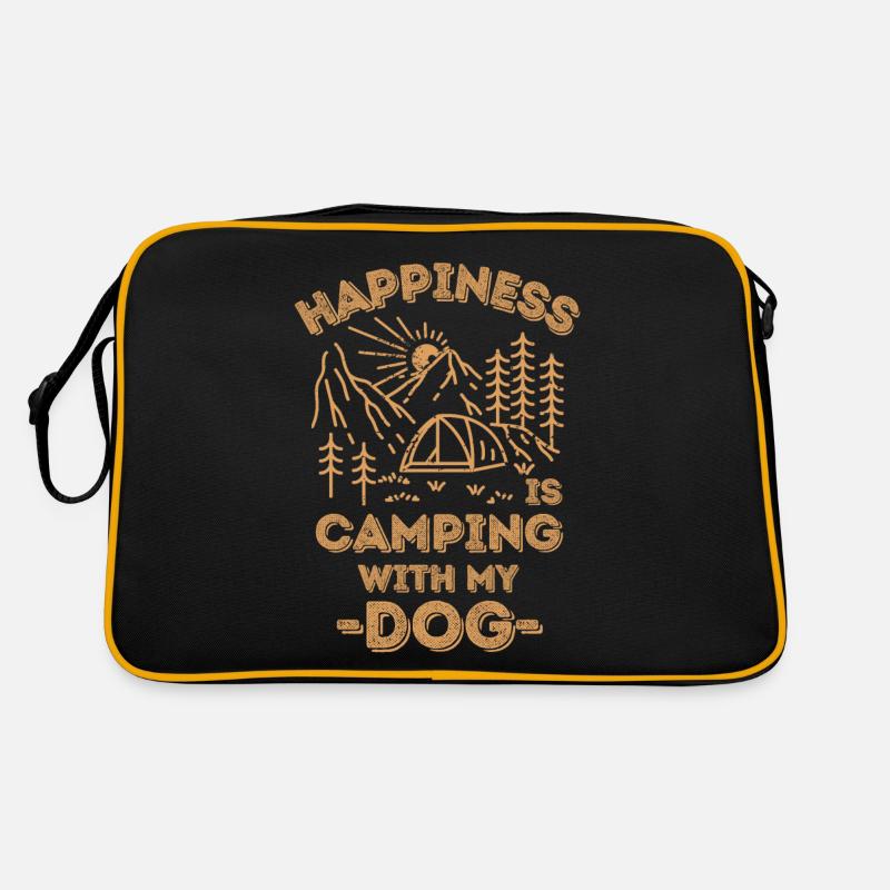 Camping with dog Retro Bag