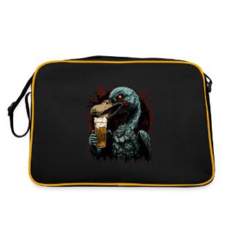 Cool horror duck with beer - creative and eye-catching - Retro Bag - black/gold - Back