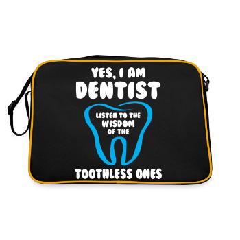 I am Dentist - Retro Tasche - Schwarz/Gold - Hinten