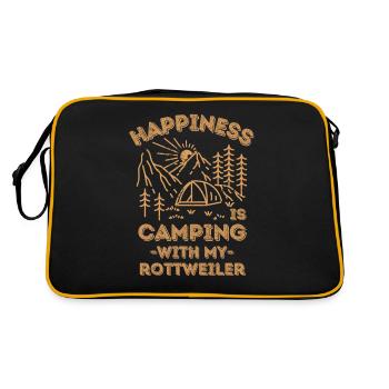 Camping avec rottweiler - Sac Retro - noir/or - Dos