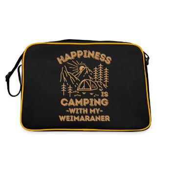 Camping avec un braque de Weimar - Sac Retro - noir/or - Dos