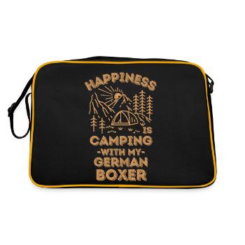 Camping avec boxeur allemand - Sac Retro - noir/or - Dos