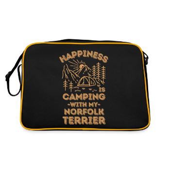 Camping with norfolk-terrier - Retro Bag - black/gold - Back