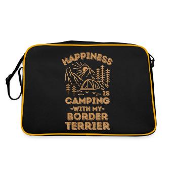 Camping with border-terrier - Retro Bag - black/gold - Back