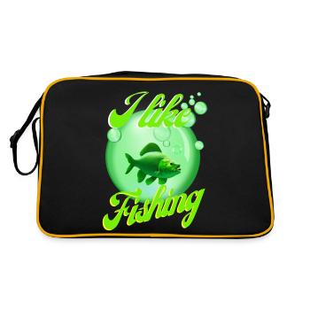 I like fishing #1 - Retro Bag - black/gold - Back
