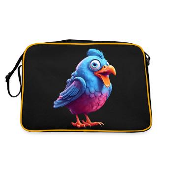 Charming feathered companion - Retro Bag - black/gold - Back