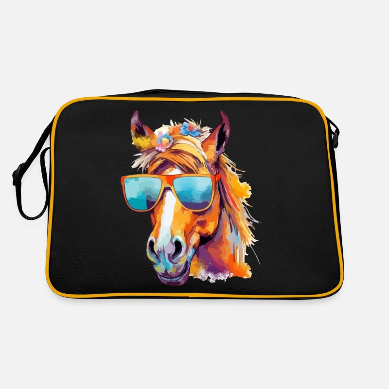 Mina, die bebrillte Stute Retro Tasche