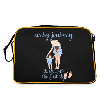 Chaque voyage commence par le premier pas Mère - Sac Retro - noir/or - Dos