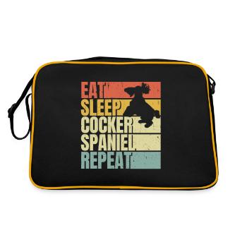 Manger dormir Cocker-épagneul répéter - Sac Retro - noir/or - Dos