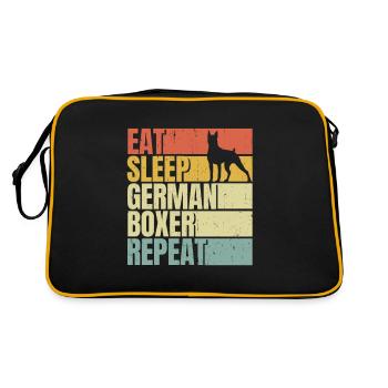Manger dormir boxeur allemand répéter - Sac Retro - noir/or - Dos