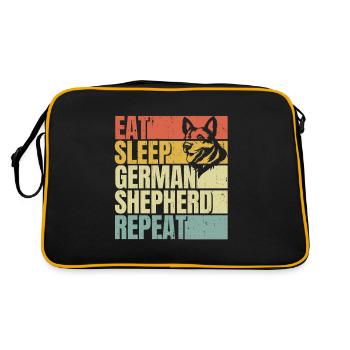 Mange, dors, berger allemand, répète - Sac Retro - noir/or - Dos