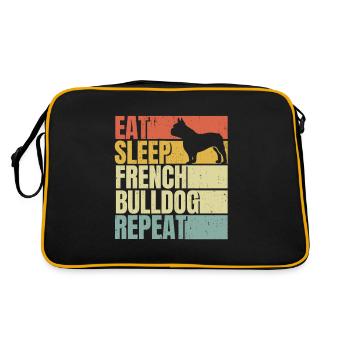 Eat sleep French-bulldog repeat - Retro Bag - black/gold - Back