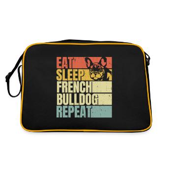 Eat sleep French-bulldog repeat - Retro Bag - black/gold - Back