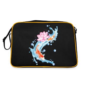 Serenity in the Water - Japanese Pond Design - Retro Bag - black/gold - Back