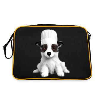 Border Collie Dog Lover Chef’s Hat Dogs Cooks - Sac Retro - noir/or - Dos
