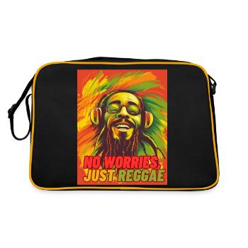 Pas de soucis, juste du reggae! T-shirt amusant - Sac Retro - noir/or - Dos