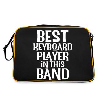 Bester Keyboarder Keyboarder Klavierspieler - Retro Tasche - Schwarz/Gold - Hinten