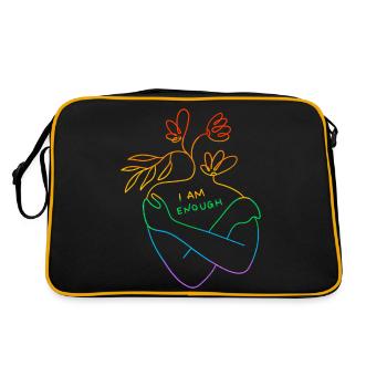 Gay Pride Parade LGBTQ+ Rainbow Flag Body Positive - Retro Tasche - Schwarz/Gold - Hinten