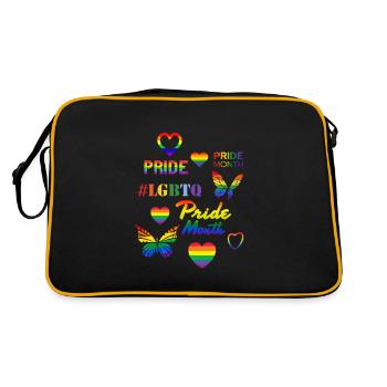 Mois de la fierté gay LGBT Amour arc-en-ciel gay - Sac Retro - noir/or - Dos