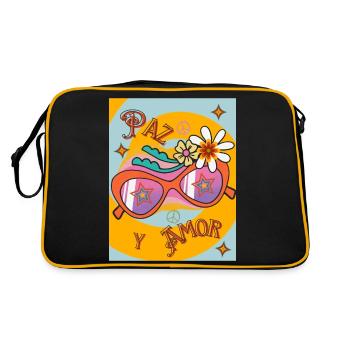 FRIEDEN UND LIEBE RETRO - Retro Tasche - Schwarz/Gold - Hinten
