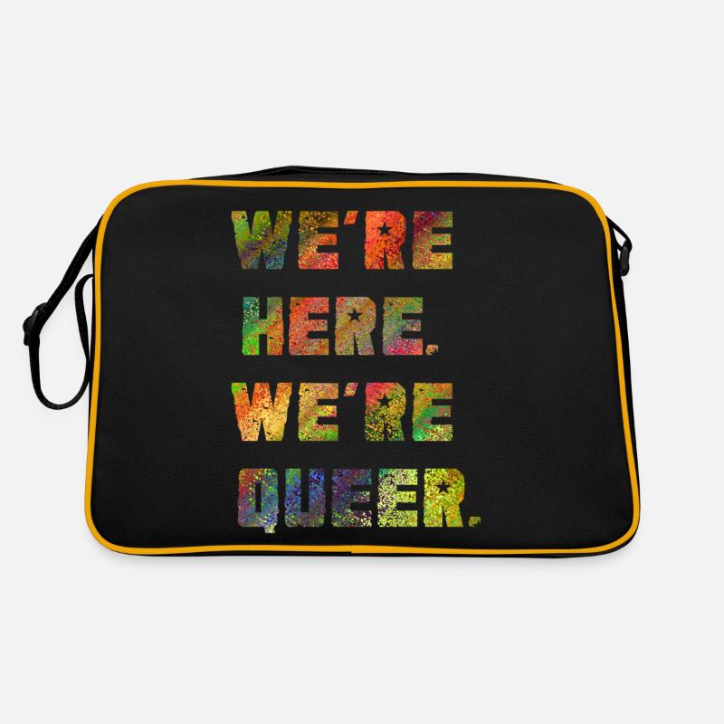 Wir sind da. Wir sind queer. Retro Tasche
